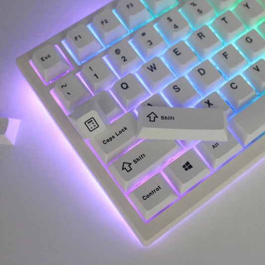 125 Keys Cherry Profile Minimalist White Keycaps For Mechanical Keyboard - GENESIZ GAMING