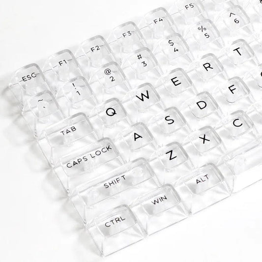 132 Keys Crystal Transparent PC Keycaps For Cherry MX Switch Mechanical Gaming Keyboard - GENESIZ GAMING