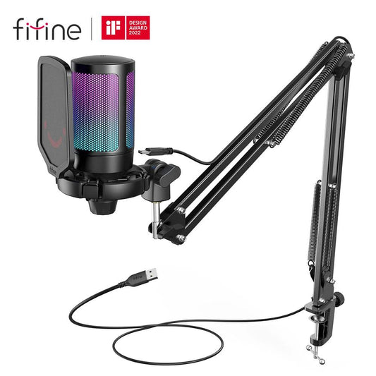 FIFINE USB Gaming Microphone Kit for PC/PS4/PS5 - GENESIZ GAMING