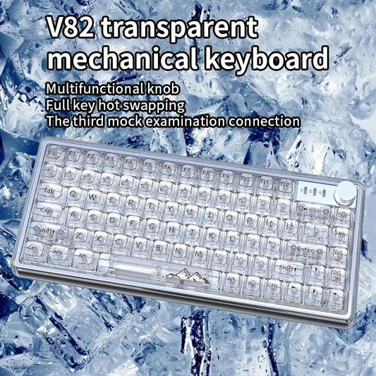ITLY V82 Transparent Mechanical Keyboard Wireless Bluetooth - GENESIZ GAMING