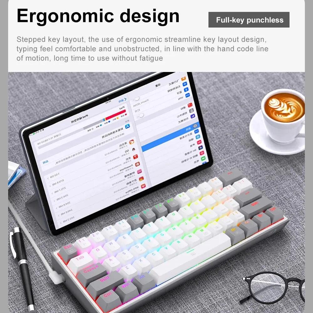 REDRAGON K617 RGB USB Mini Mechanical Gaming Keyboard - GENESIZ GAMING