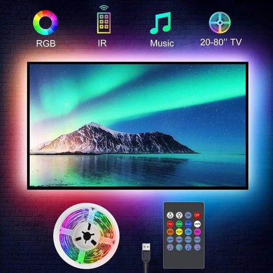 TV Backlight Music Sync USB Powered RGB5050 LED Strip Light for 15 - 80 Inch TV, Mirror, PC - GENESIZ GAMING